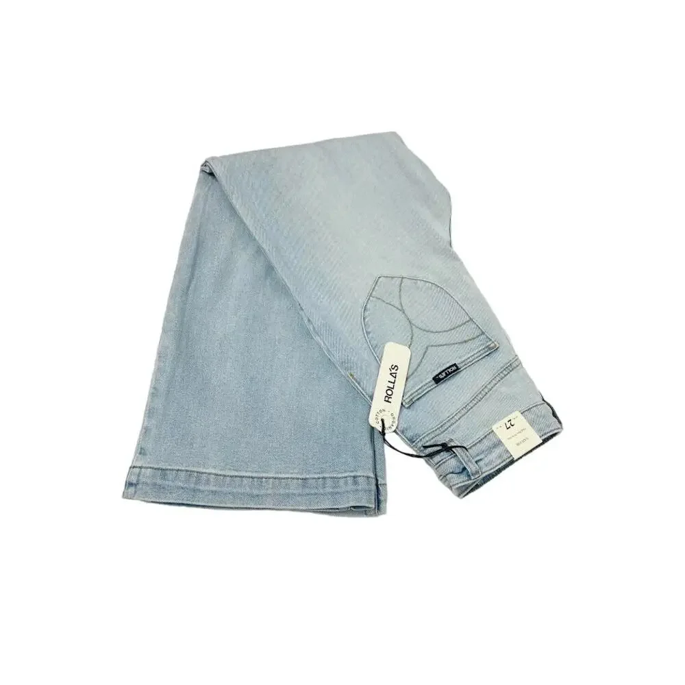 NWT! ROLLA'S WOMEN‎ Sailor Sophie Crop Wide Leg Jeans Light Blue SIZE-27 - Picture 8 of 12